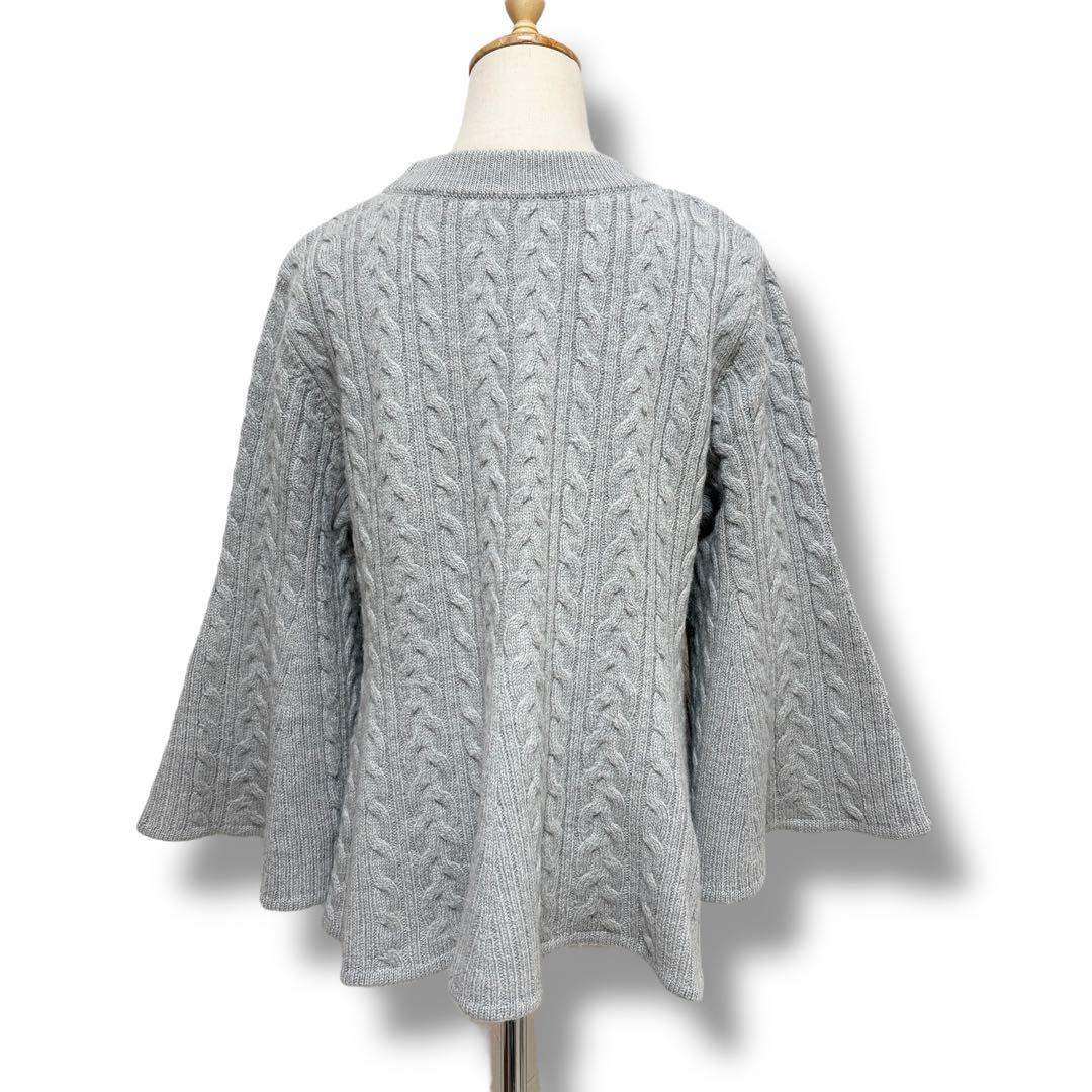 ADORE アドーア ケーブル編み フリル ニット セーター 38 グレー