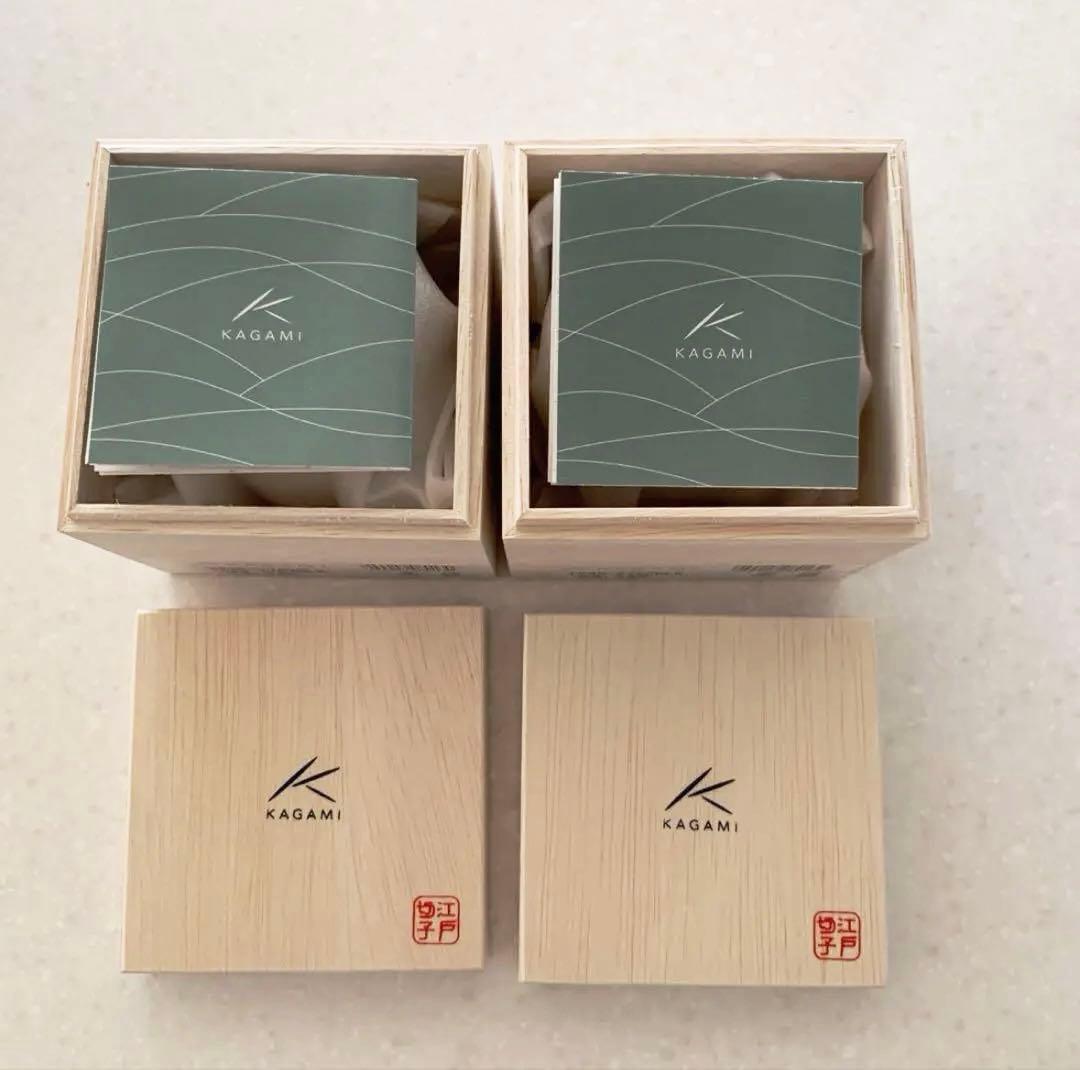 新品未使用KAGAMI カガミクリスタル　江戸切子　冷酒杯2個　睡蓮　ペア