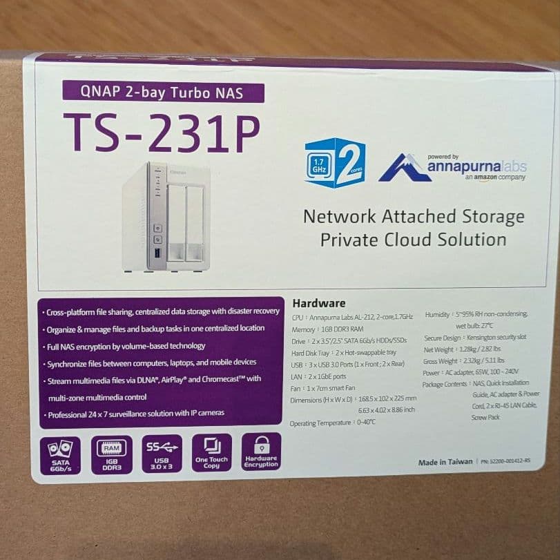 外付けハードディスク・ドライブ QNAP TS-231P NAS