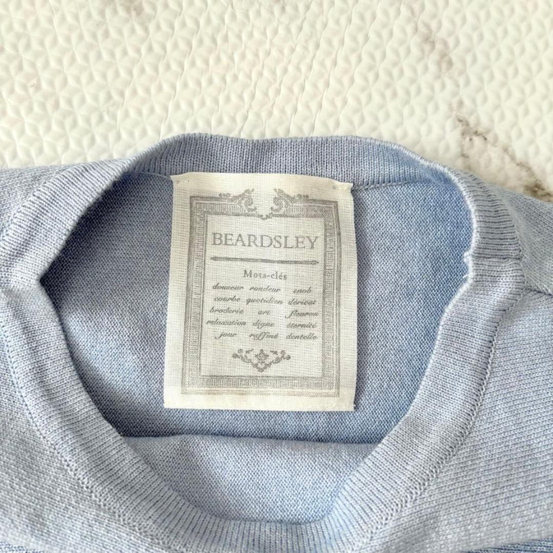 BEARDSLEY BIGニット　ブルー　ビアズリー　長袖　チュニック　水色