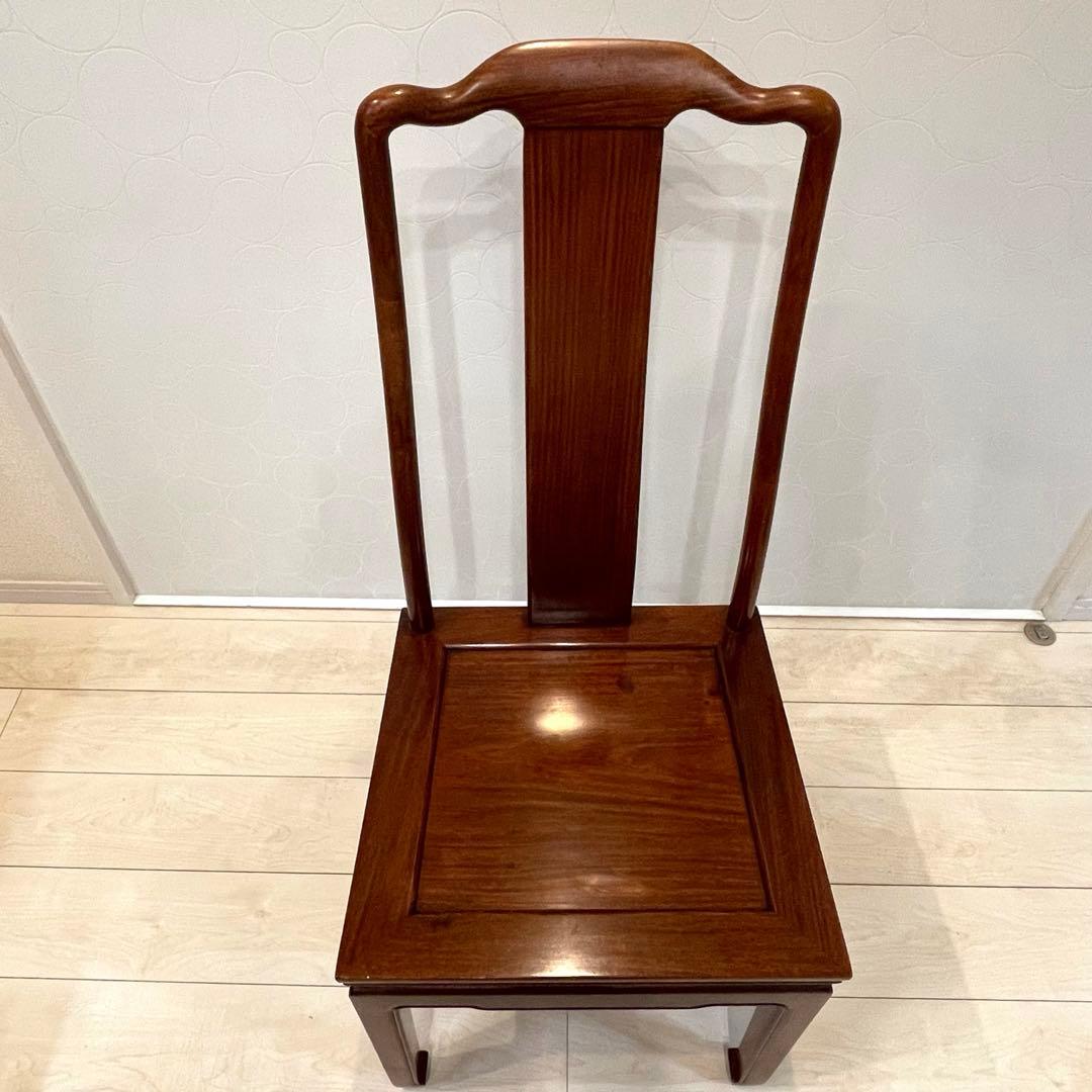 【希少・美品】唐木家具 無垢材 チェア 明式デザイン 高級椅子 馬蹄脚 花梨材