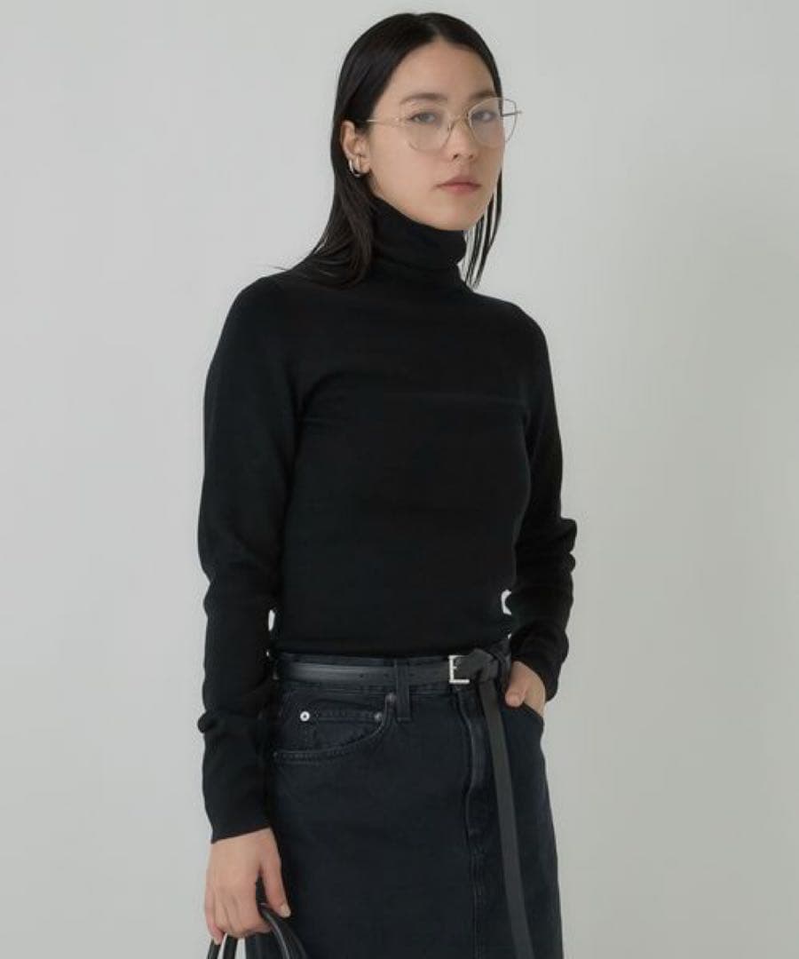 【Chaos】18G梳毛タートルネックニットプルオーバー