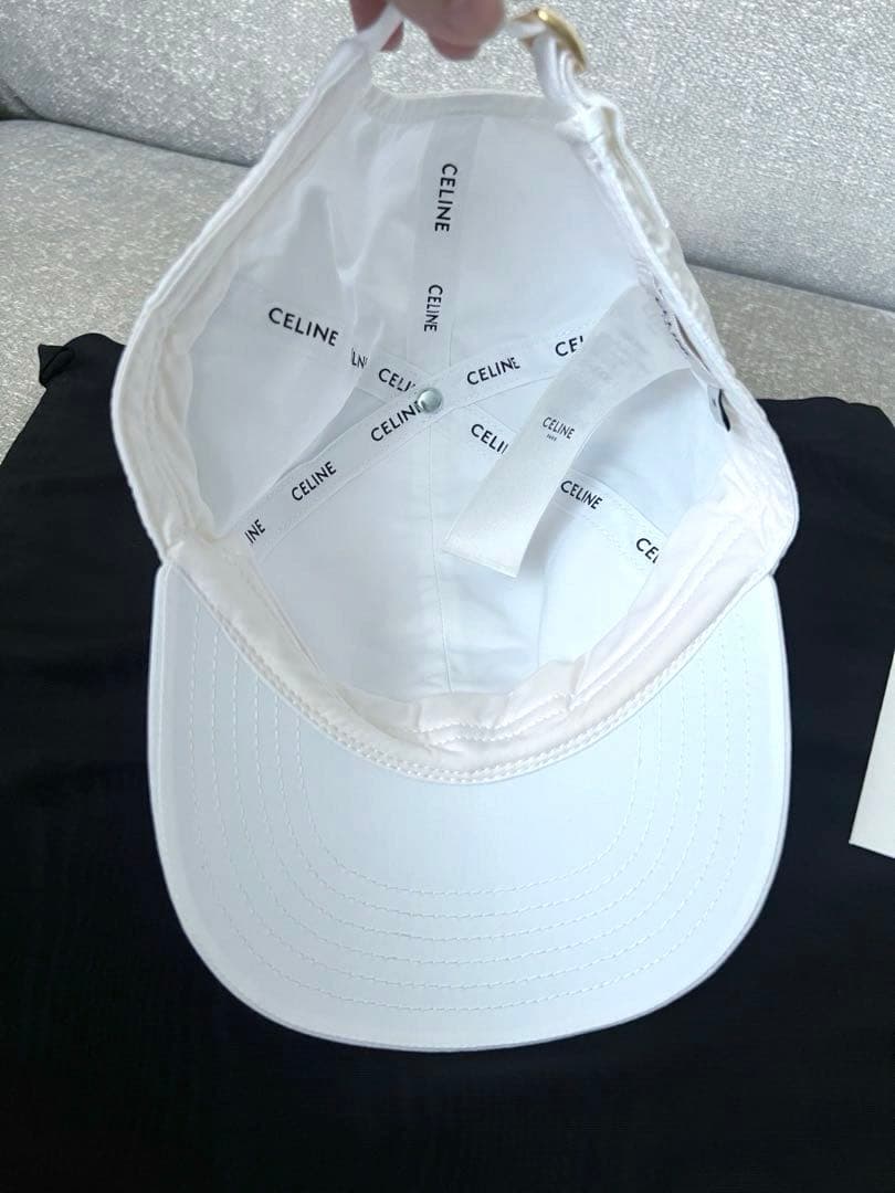 CELINE セリーヌ トリオンフ ホワイト ベースボールキャップ 帽子