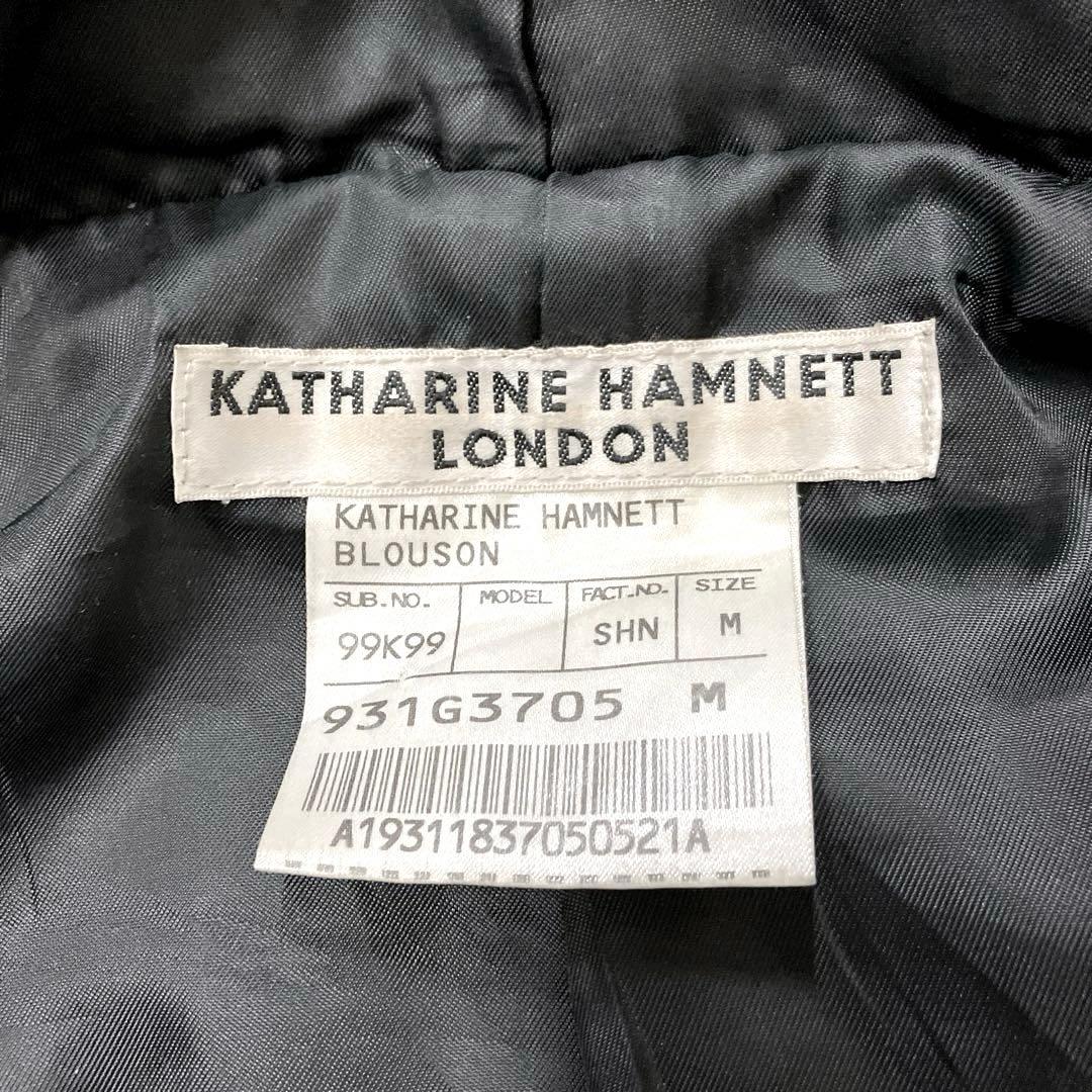 キャサリンハムネットロンドン　フーデッドライダースレザージャケット　M　山羊革