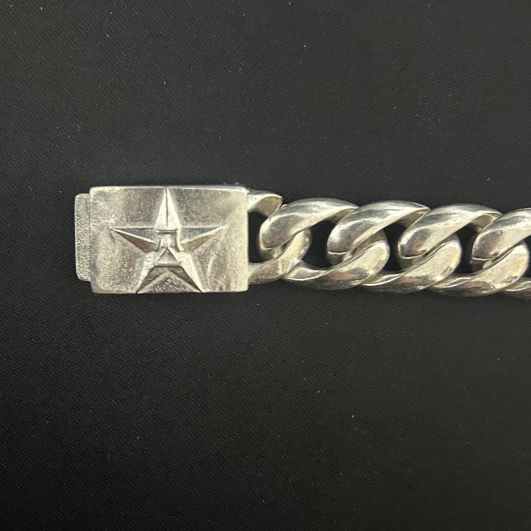 シルバー925 ツイスト星モチーフ チェーンブレスレット ★スター五芒星シンプル