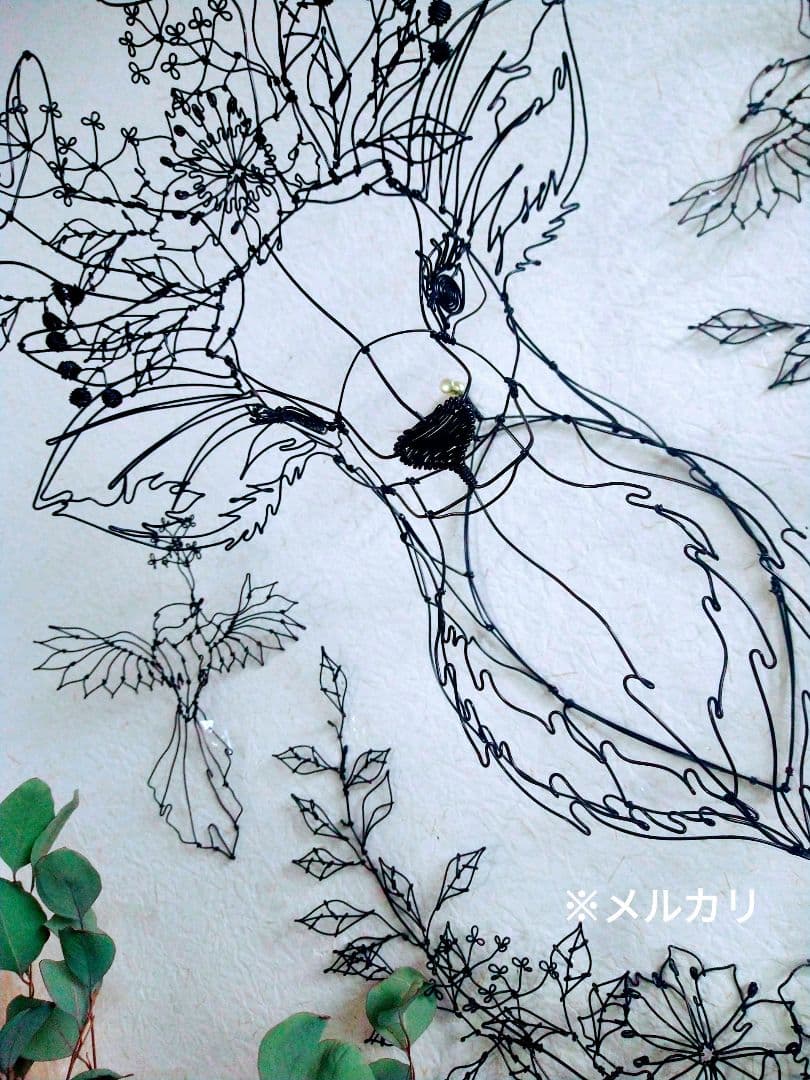 雄鹿　フラワーアート　立体　ワイヤークラフト