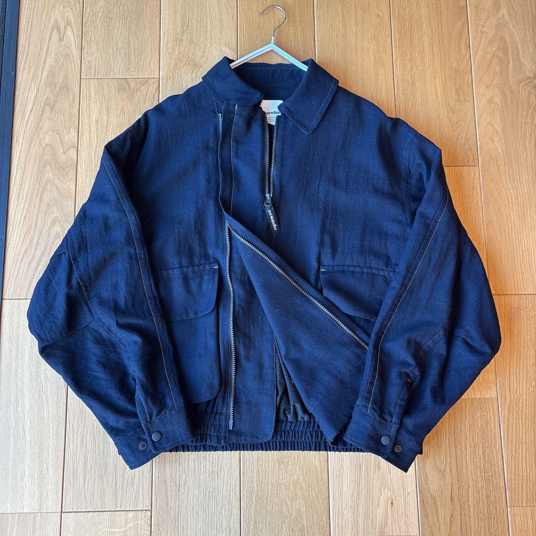 【美品・定価5.7万】and wander ジップアップコットンウールブルゾン