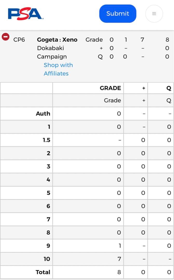 PSA10 世界で7枚ドラゴンボールヒーローズ ゴジータ:ゼノ プロモ ドカバキ