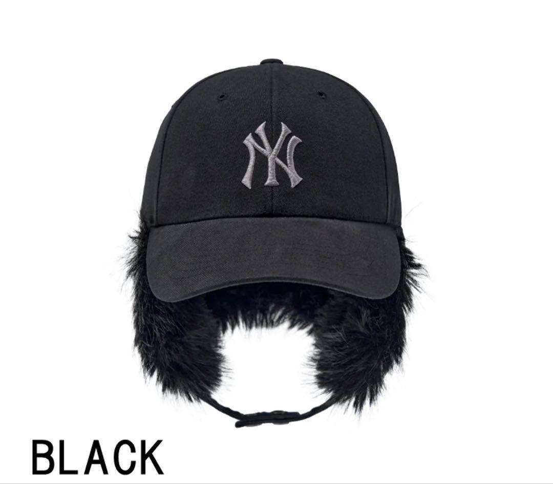 【MLB】イヤーフラップキャップ＊ 黒＊フリーサイズ＊韓国限定