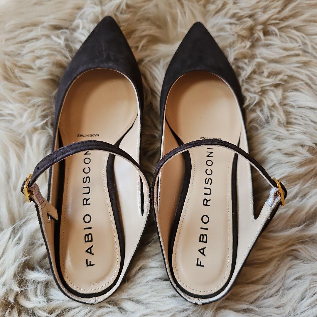 新品未使用 FABIO RUSCONI ミュール ブラウン23.5cm