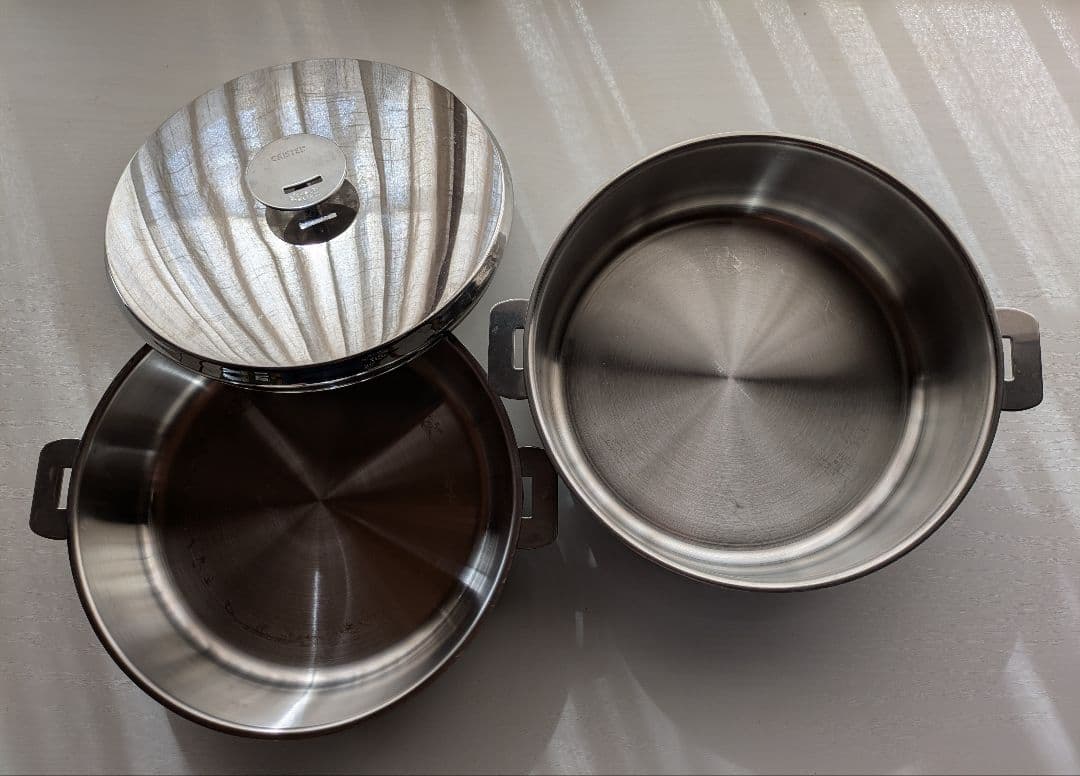 CRISTEL クリステル ステンレス両手鍋 26cm 深型/浅型　2個セット