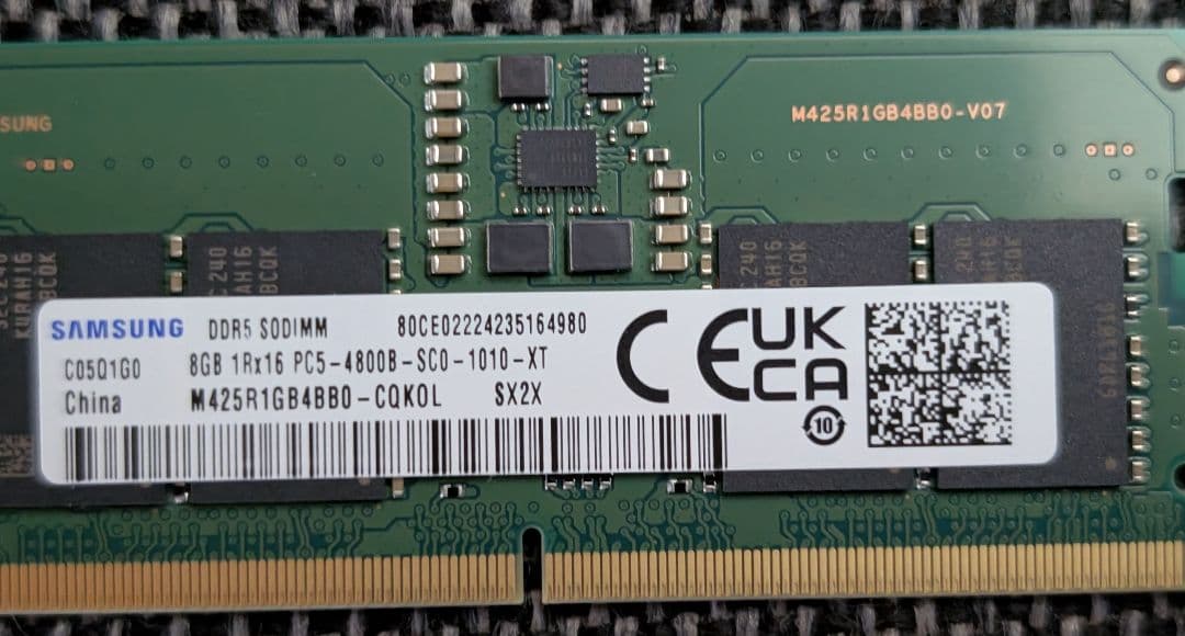 DDR5 SODIMM 8GB(4×2) SAMSUNG製　ノートPC用メモリ