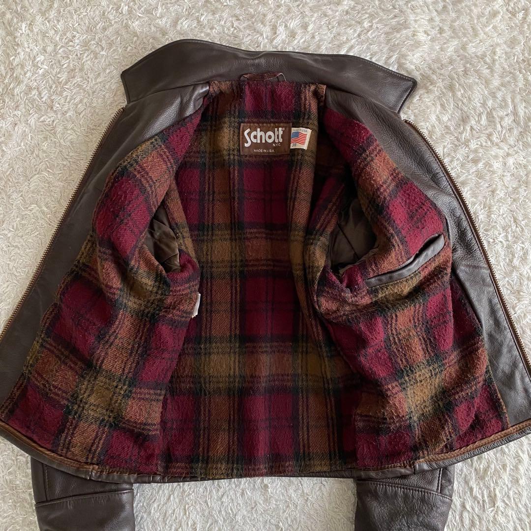 80s/38 SCHOTT 681 シングルライダース ブランケットライニング