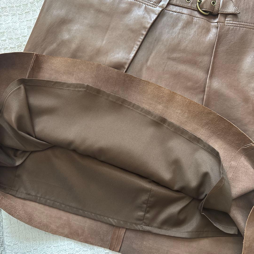 CIVIDINI レザースカート ブラウンMサイズ