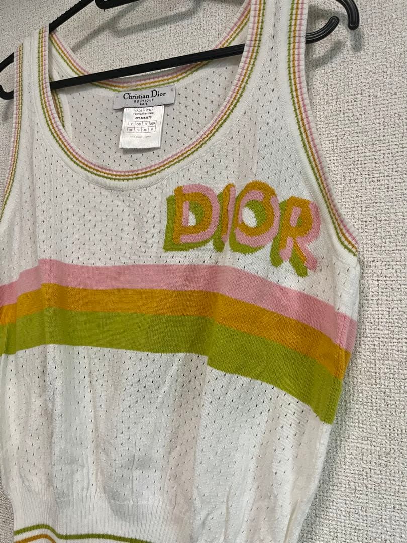 Dior メッシュ キャミソール 夏 春 ロゴ Tシャツ トップス ディオール