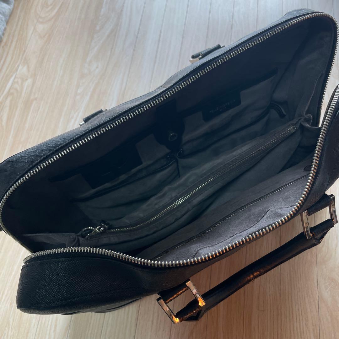 美品ペッレモルビダ ブリーフケース キャピターノ ブラック 専用ショルダー付き