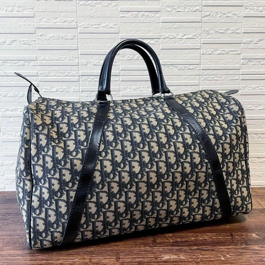 ディオール トロッター キャンバス × レザー ボストン ハンド バッグ.