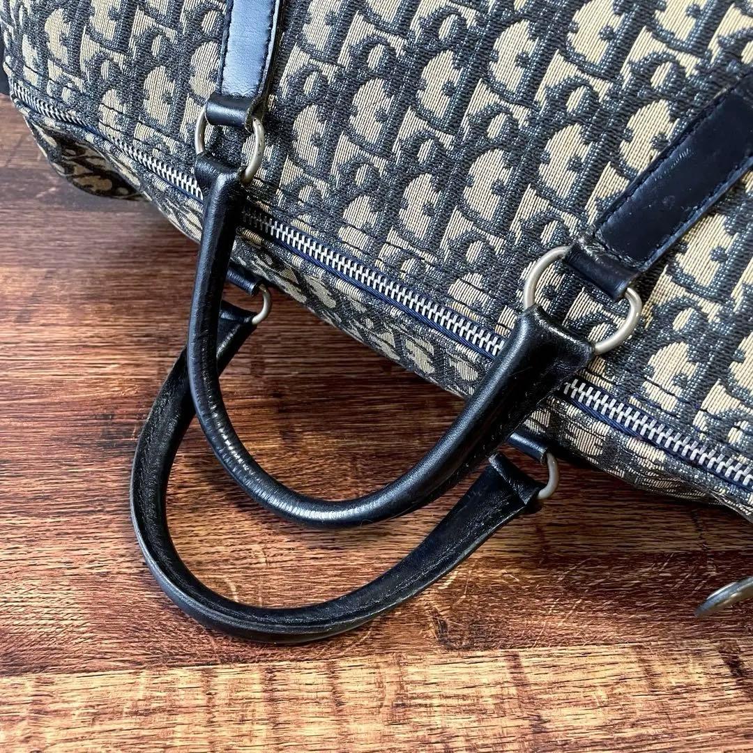 ディオール トロッター キャンバス × レザー ボストン ハンド バッグ.