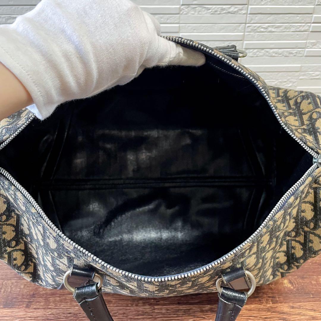 ディオール トロッター キャンバス × レザー ボストン ハンド バッグ.