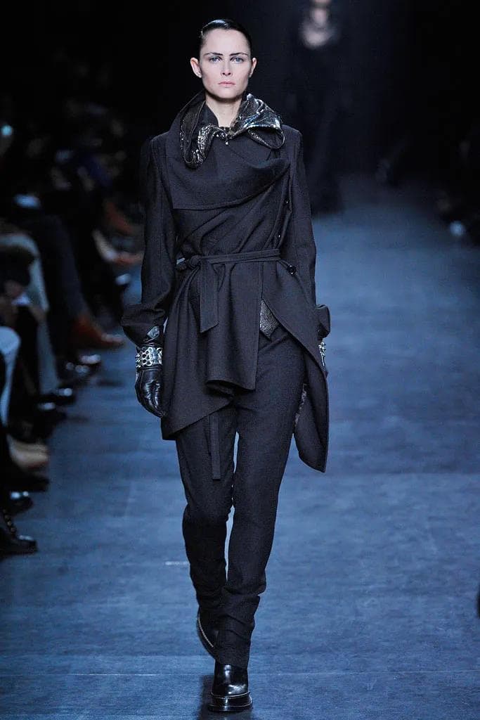 AW10 本人期 ANN DEMEULEMEESTER ベルテッドロングコート