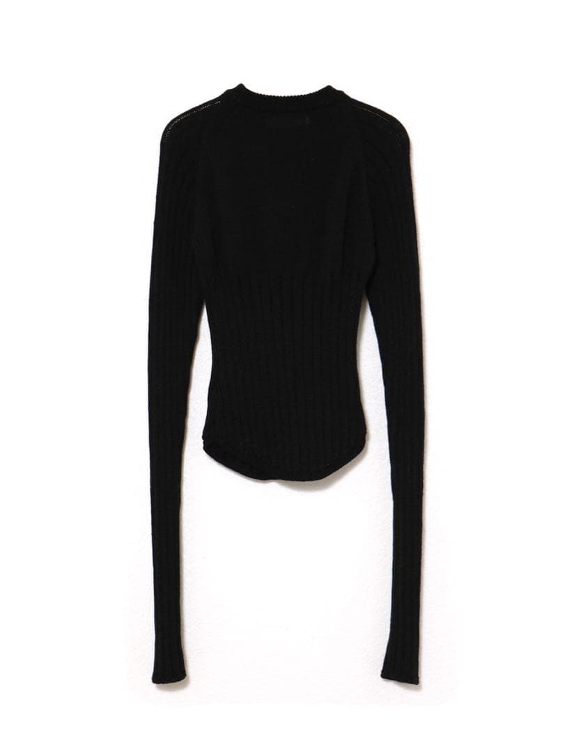 トップス andmary Mary logo knit tops black