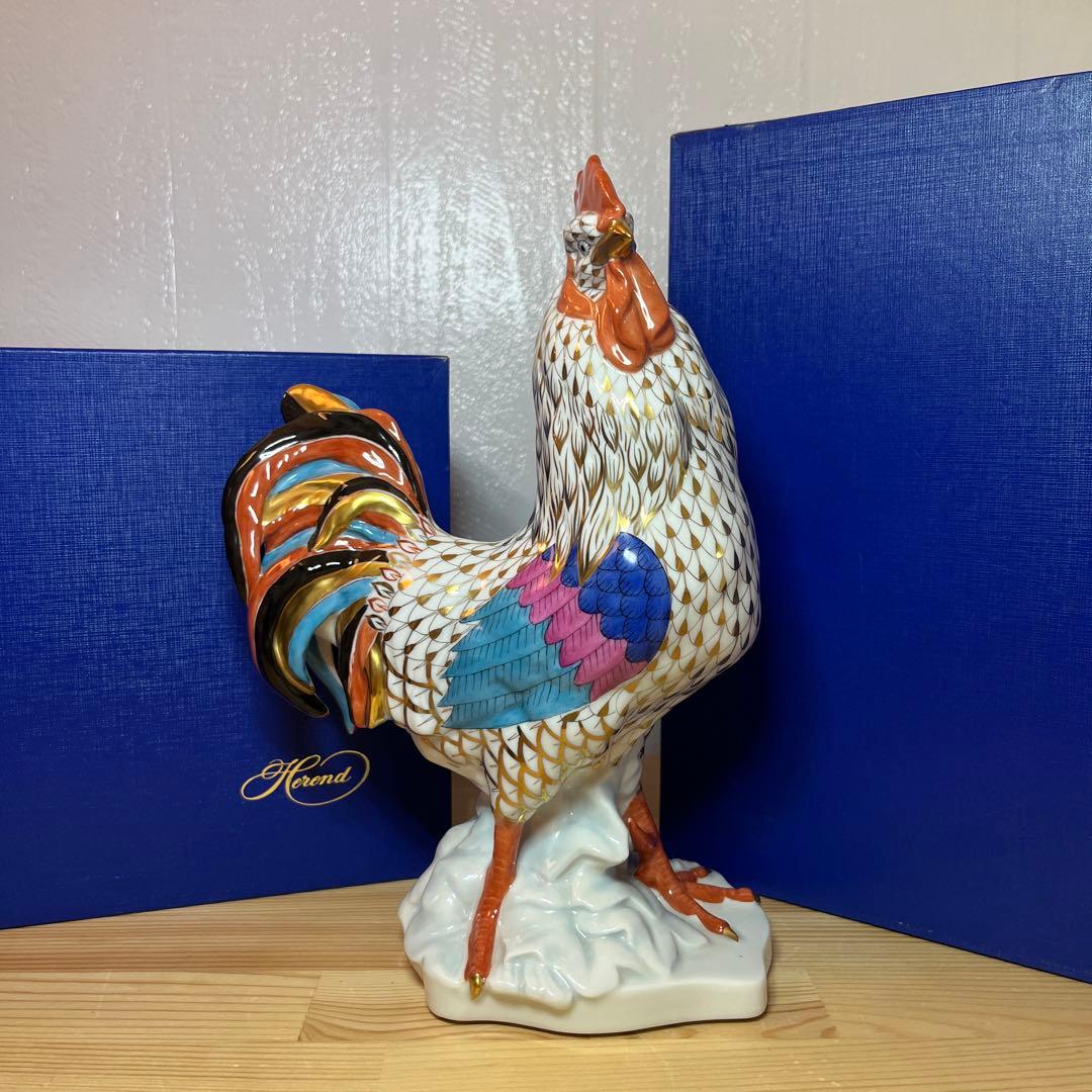★お値下げ終了間近★【レア】【絶版作品】【特大】ヘレンド　ニワトリ干支酉　置物