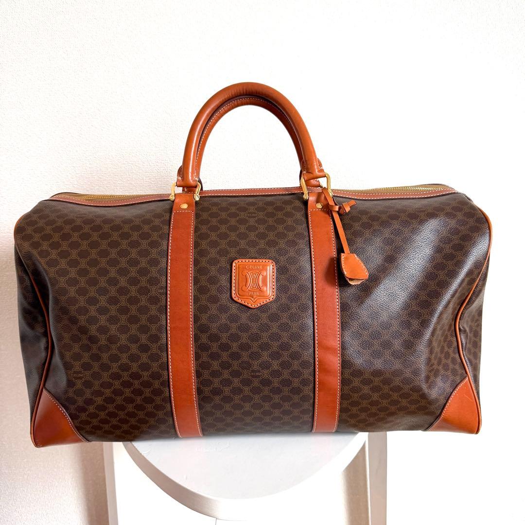 ✨美品✨　 セリーヌ　ボストンバッグ　マカダム柄　レザー