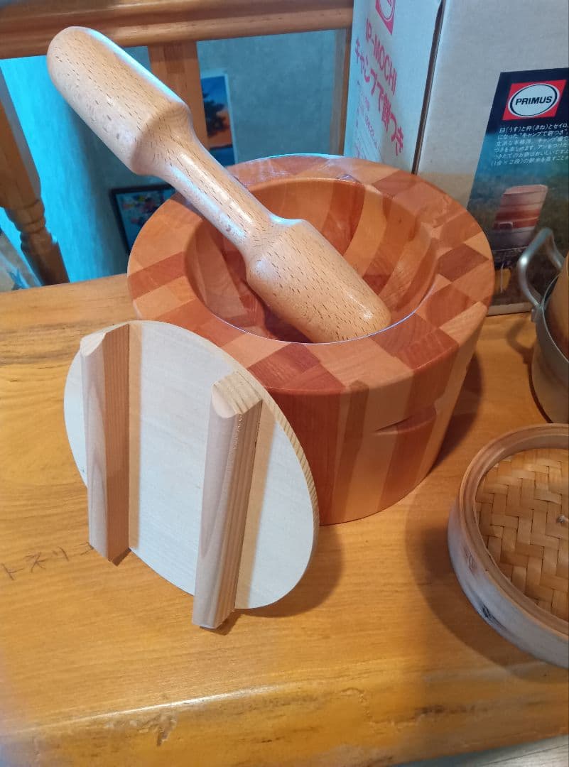 イワタニ　キャンプで餅つき　木製餅つきセット