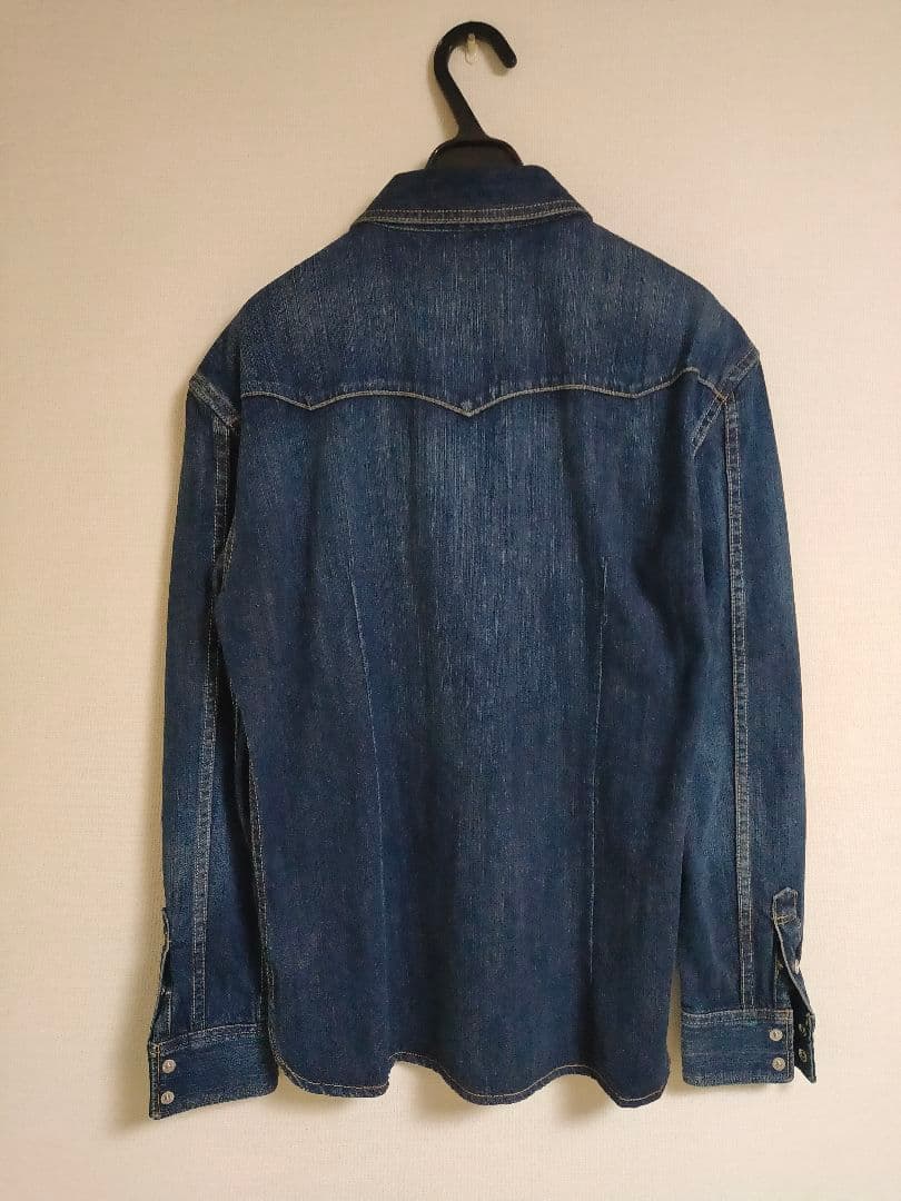 美品　FLATHEAD　デニムウエスタンシャツ　リアルエイジド加工　サイズ40