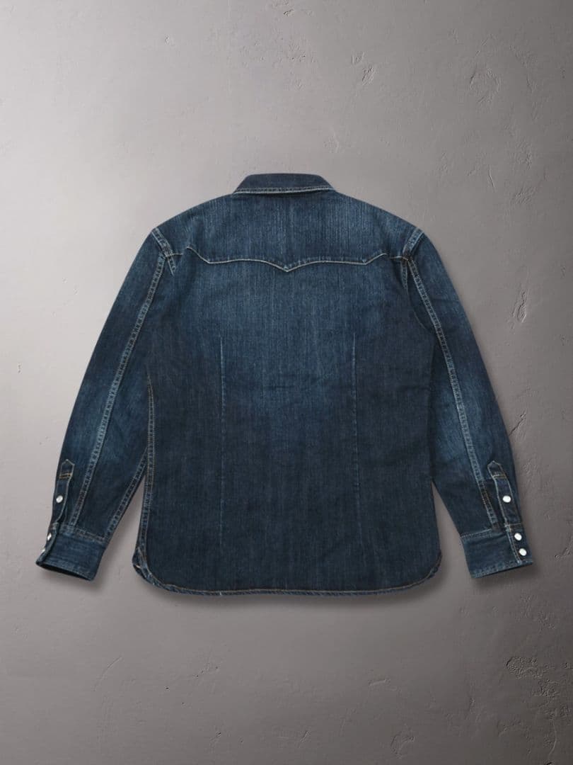 美品　FLATHEAD　デニムウエスタンシャツ　リアルエイジド加工　サイズ40