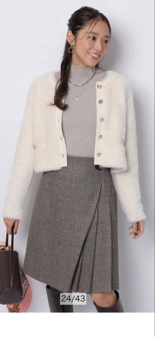 ジャスグリッティー ファーリージャケットライクカーデ