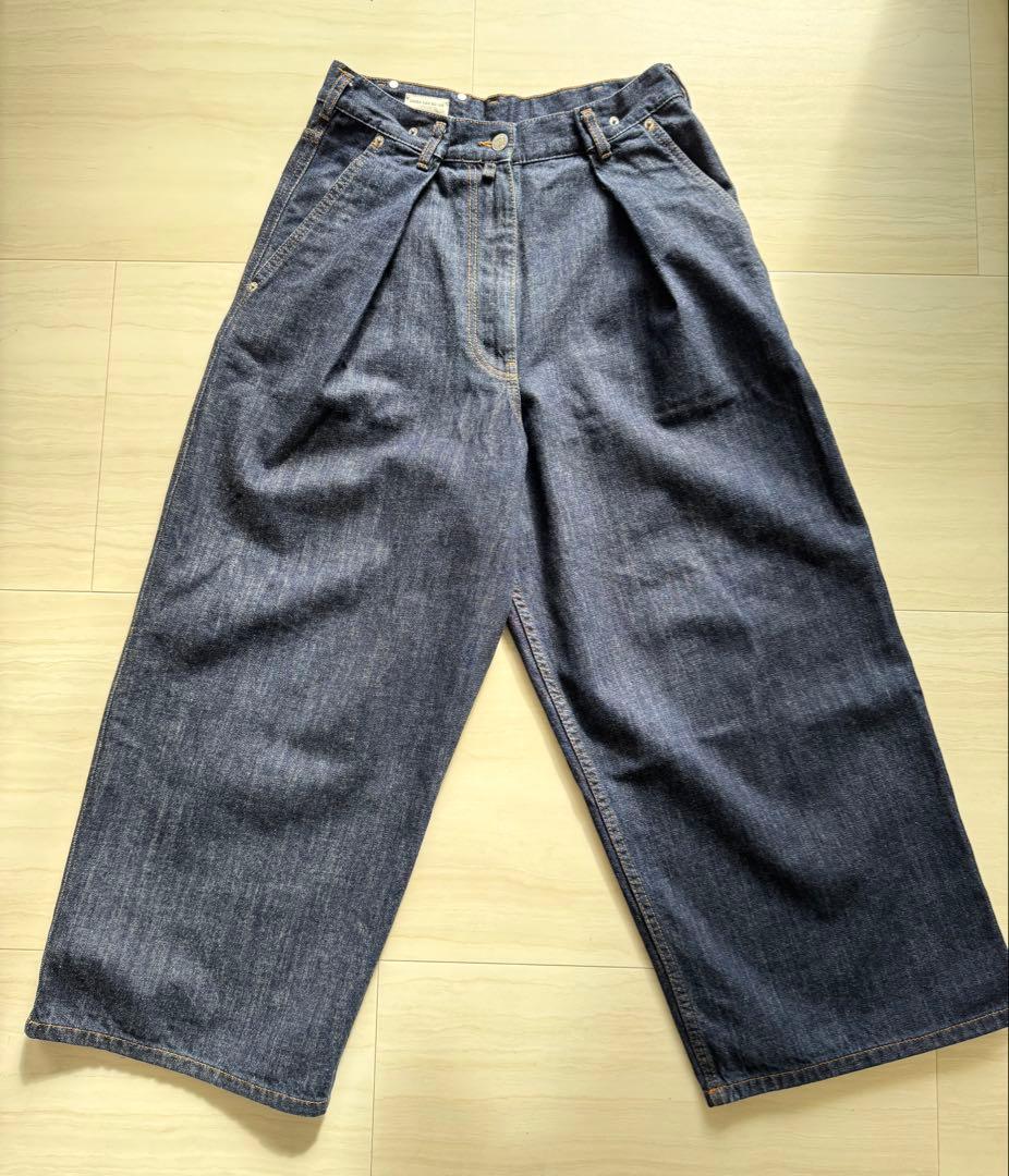 DRIES VAN NOTEN ダークデニム ワイドレッグパンツ