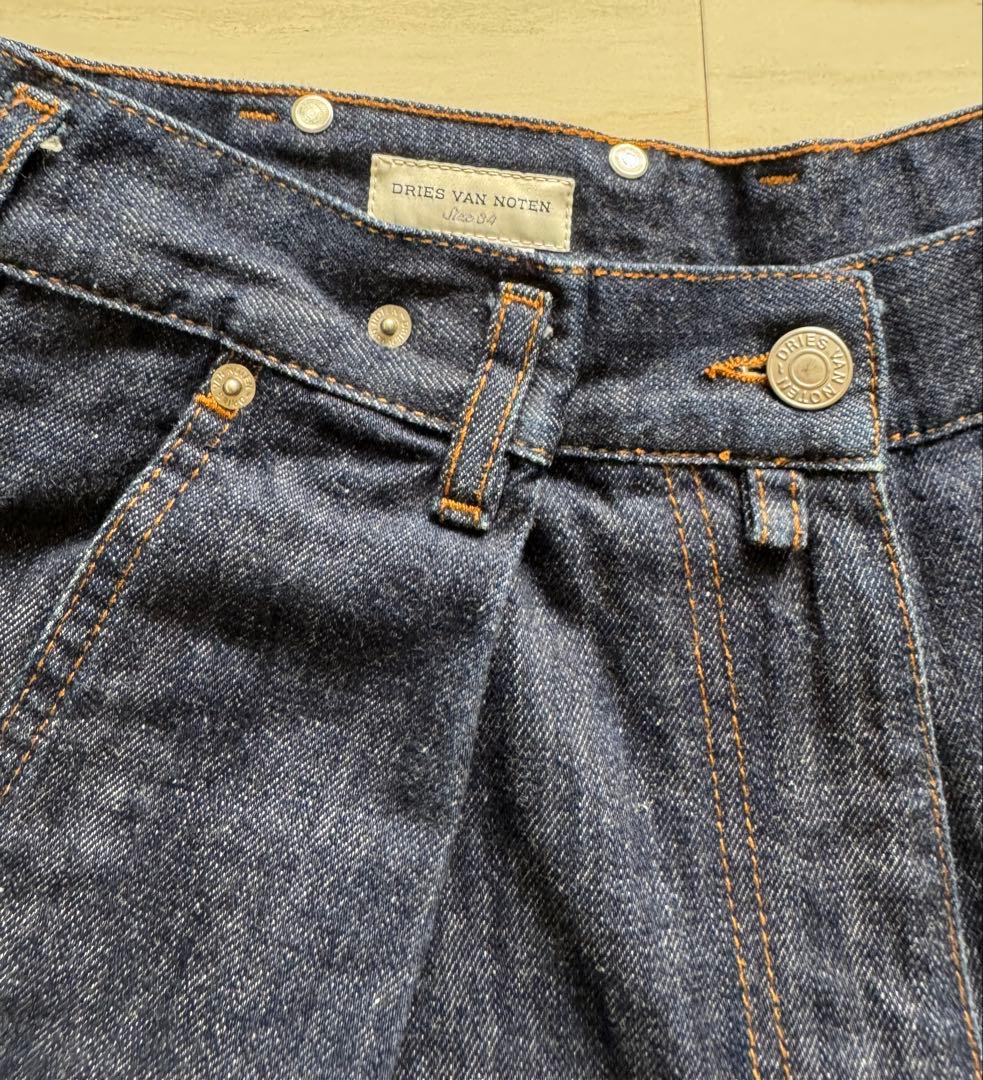 DRIES VAN NOTEN ダークデニム ワイドレッグパンツ