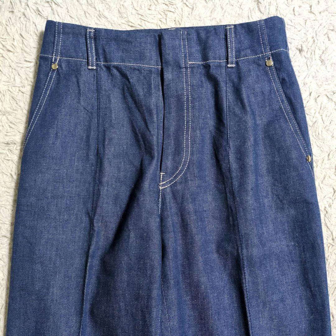 美品 24年モデル ebure リアクティブデニムパンツ センタープレス