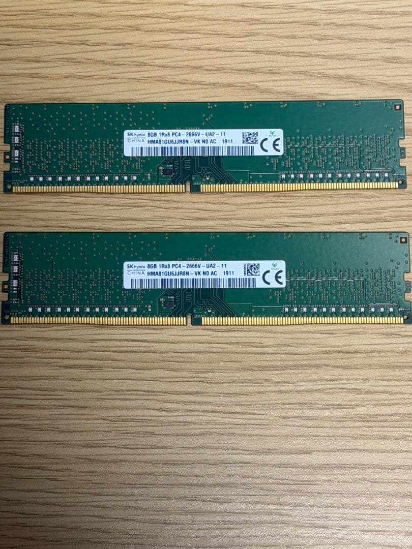 8GB DDR4 2666MHz メモリ 2枚セット 16GB