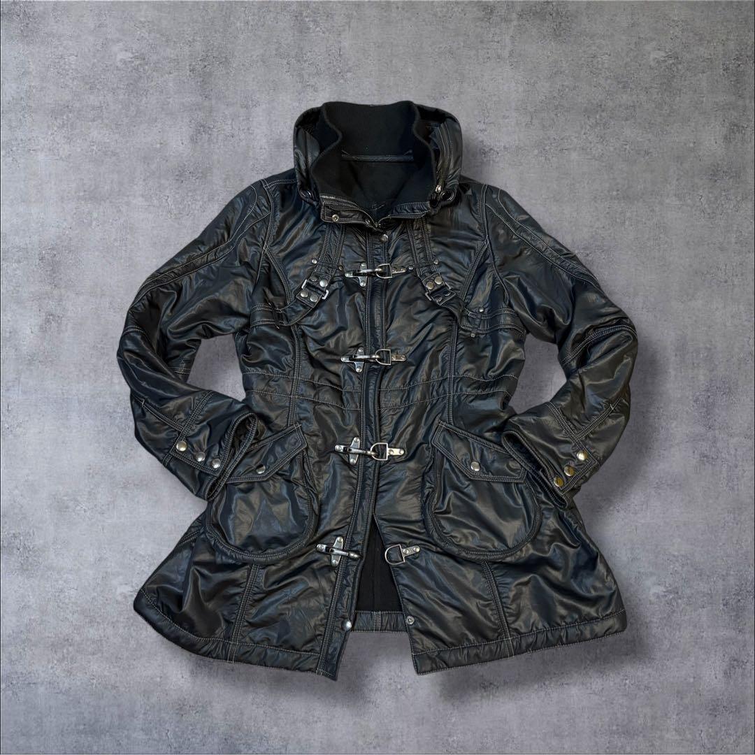 【希少】00s y2k ギミック ファイヤーマンジャケット 光沢 archive