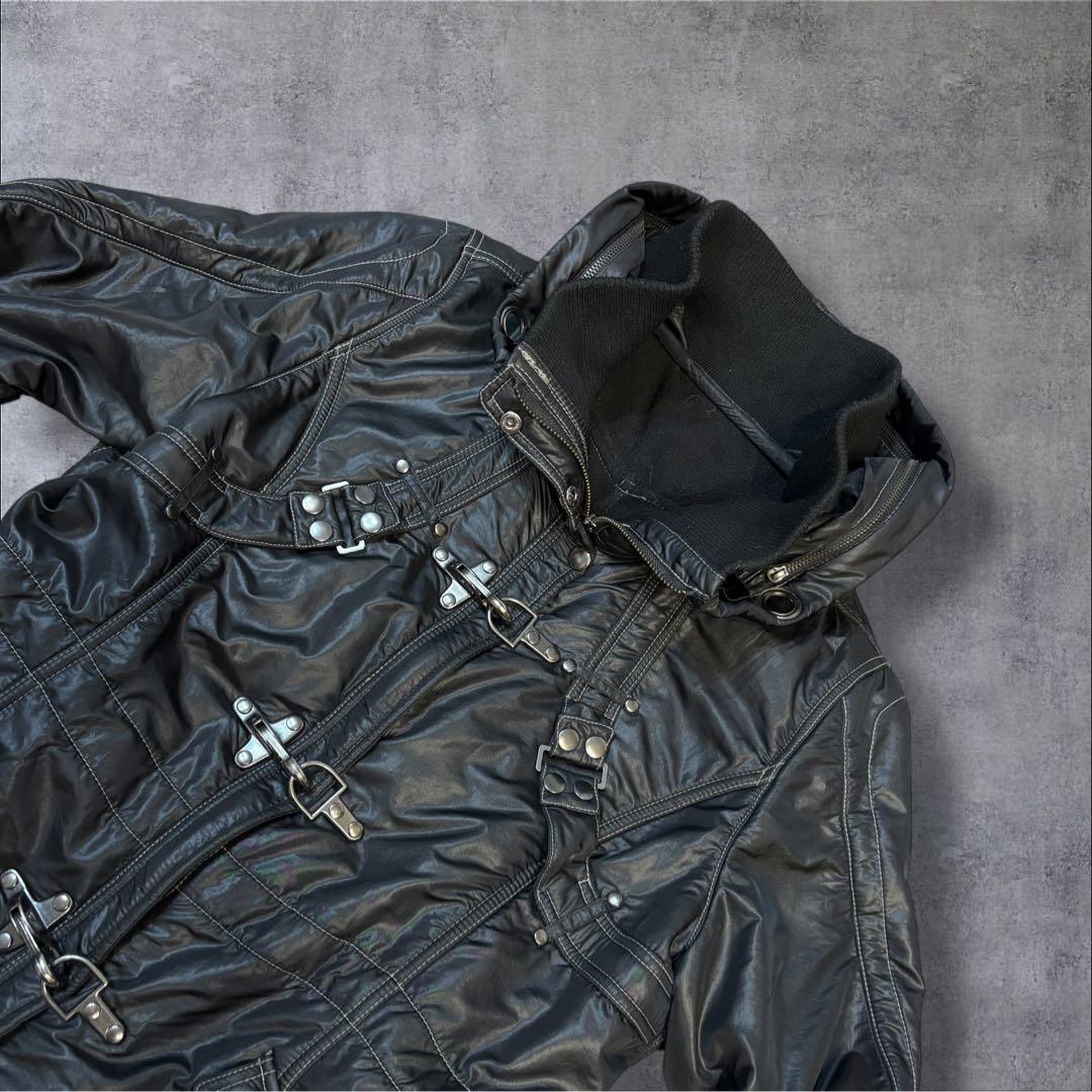 【希少】00s y2k ギミック ファイヤーマンジャケット 光沢 archive