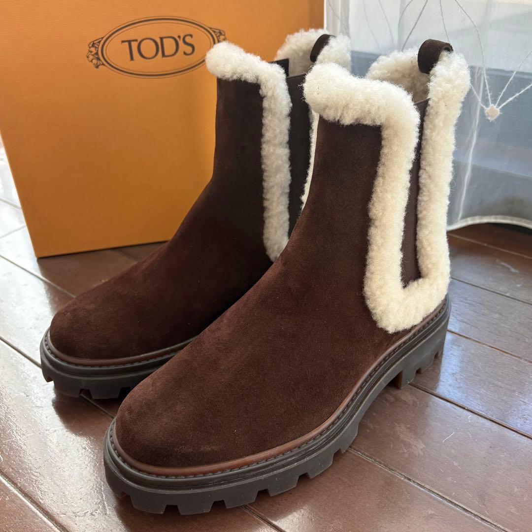 m*1様 【新品】TOD'S ムートン サイドゴア トッズ ブーツ 37