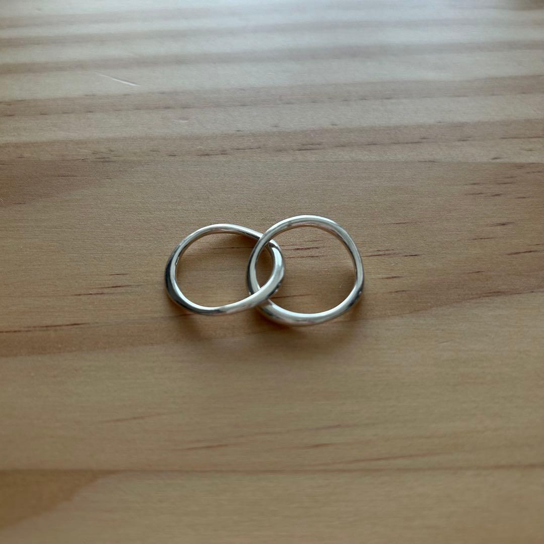 【匿名配送】SILVER925 2連リング e.m.