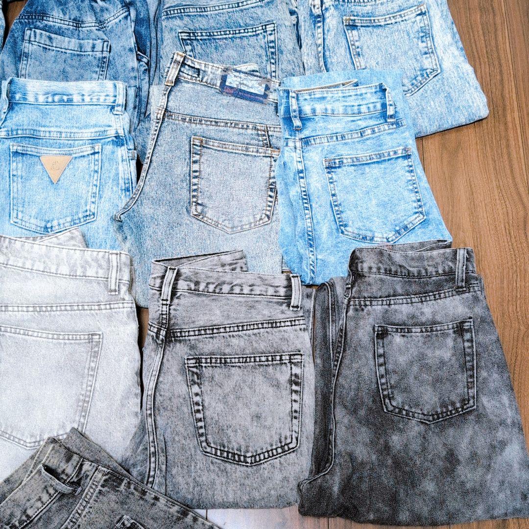 ケミカルウォッシュデニムパンツ まとめ売り22本 リメイク素材 ハンドメイド