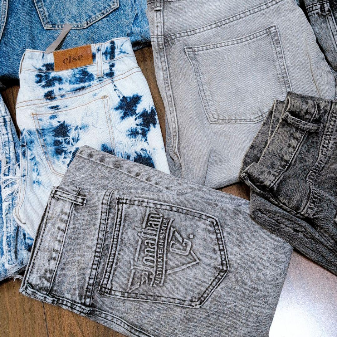 ケミカルウォッシュデニムパンツ まとめ売り22本 リメイク素材 ハンドメイド