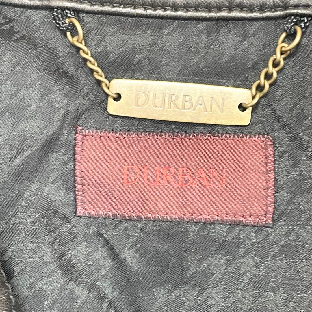 D'URBAN ダーバン レザーコート ブラック 古着コーデ