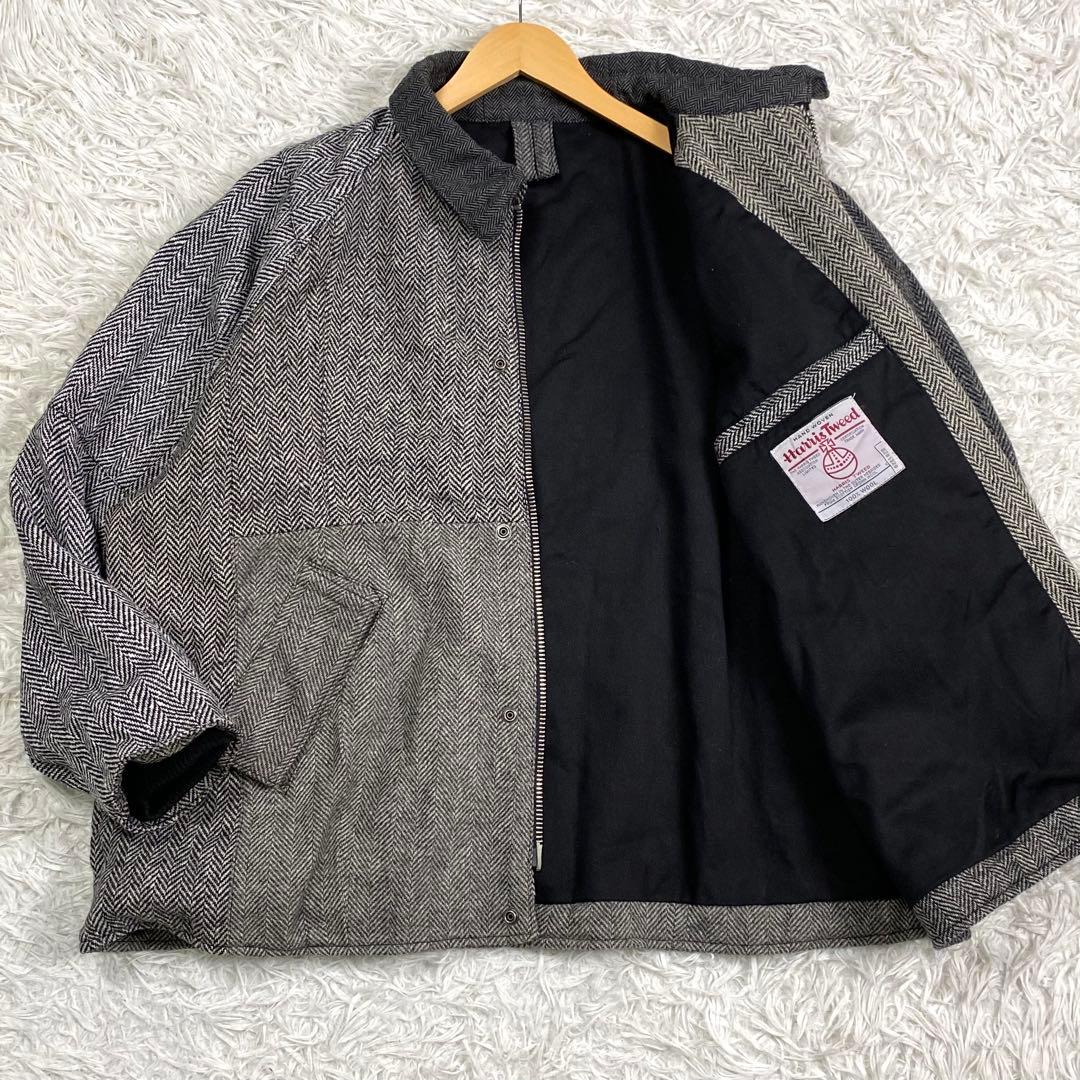 希少✨2XL相当 ハリスツイード クレイジーパターンヘリンボーン ブルゾン