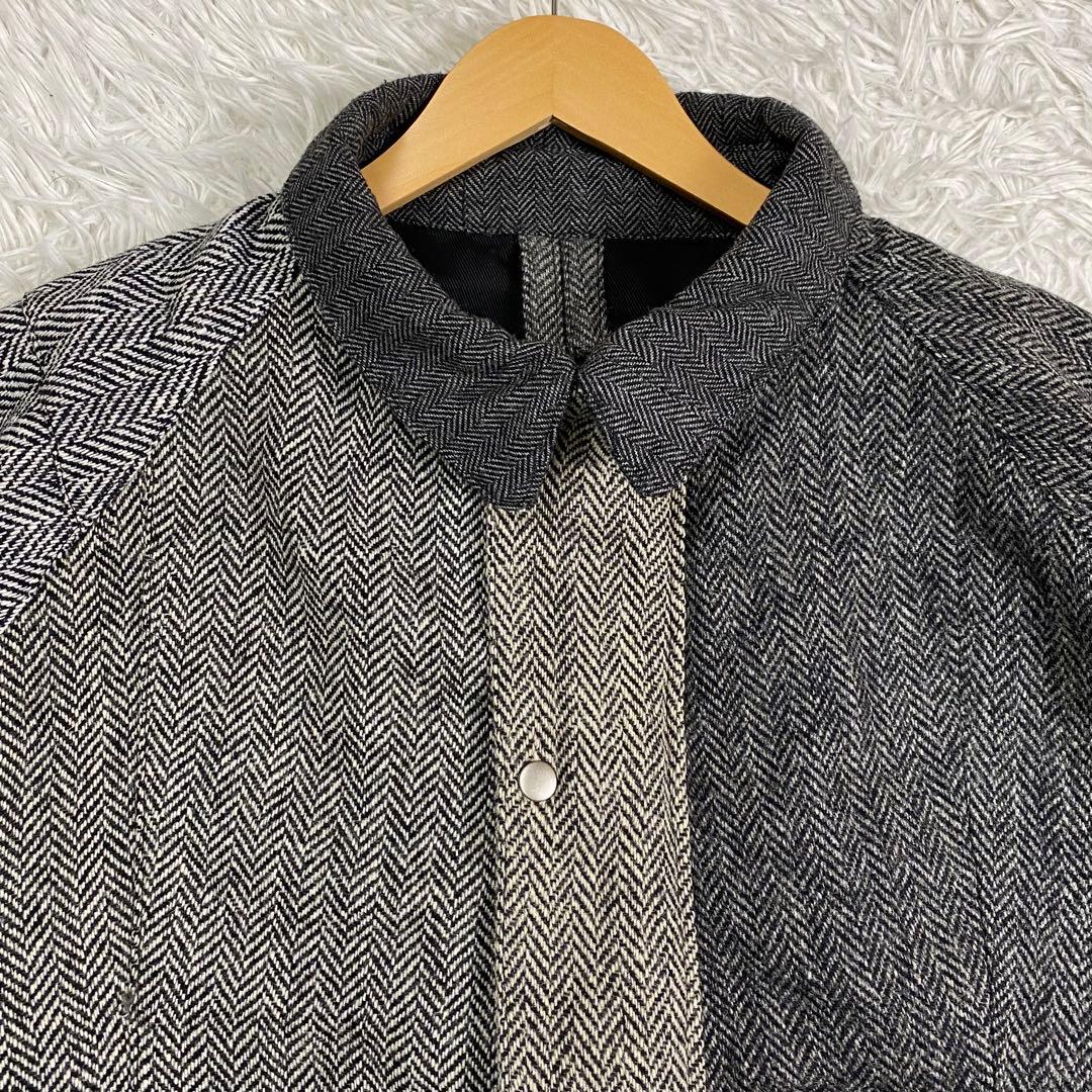 希少✨2XL相当 ハリスツイード クレイジーパターンヘリンボーン ブルゾン