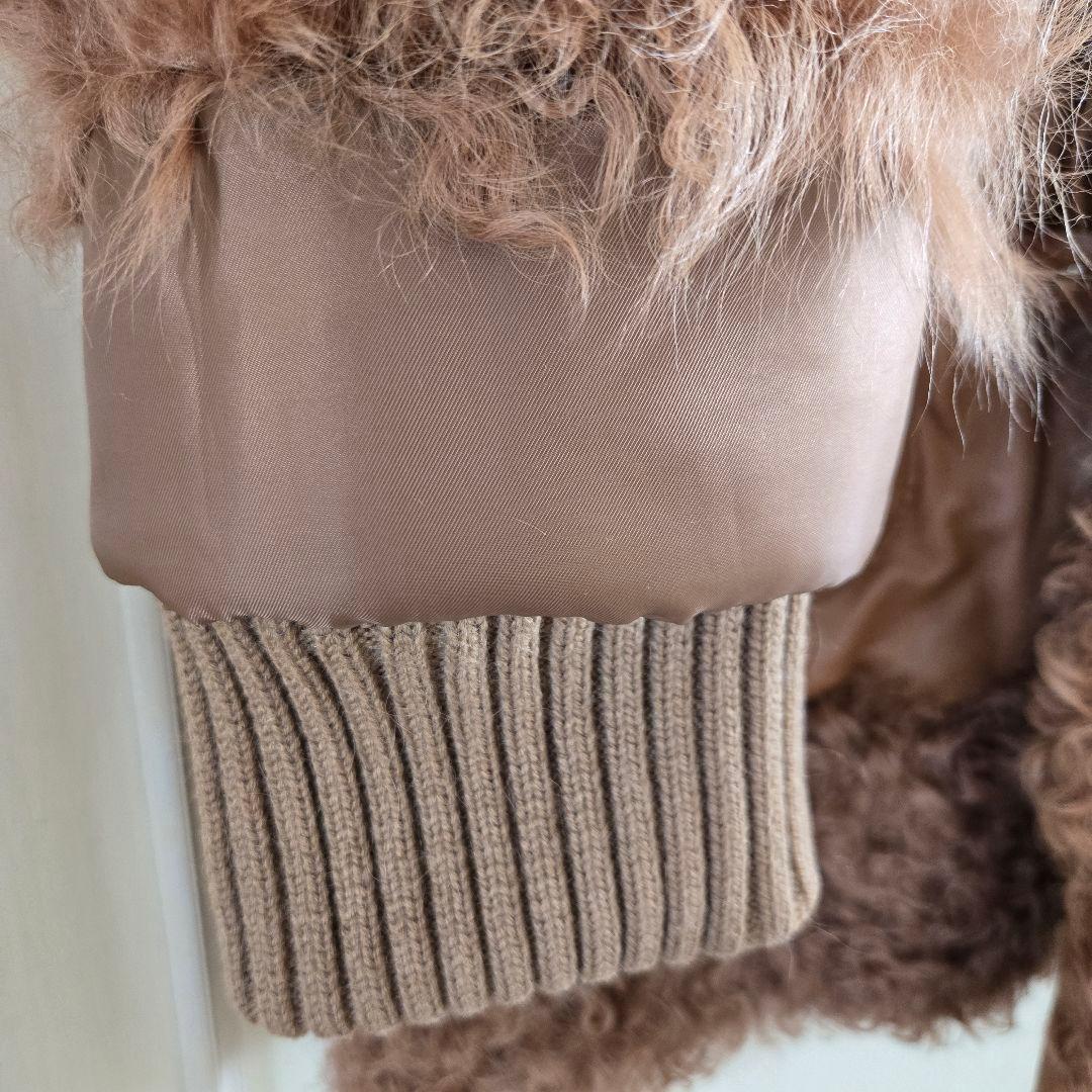 BURBERRY BLUE LABELラムレザー＆ファー ダッフルコート 38