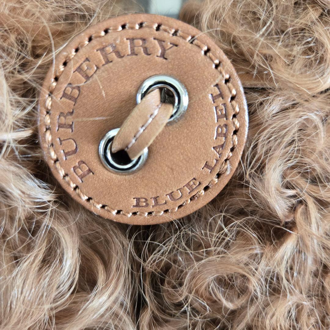 BURBERRY BLUE LABELラムレザー＆ファー ダッフルコート 38