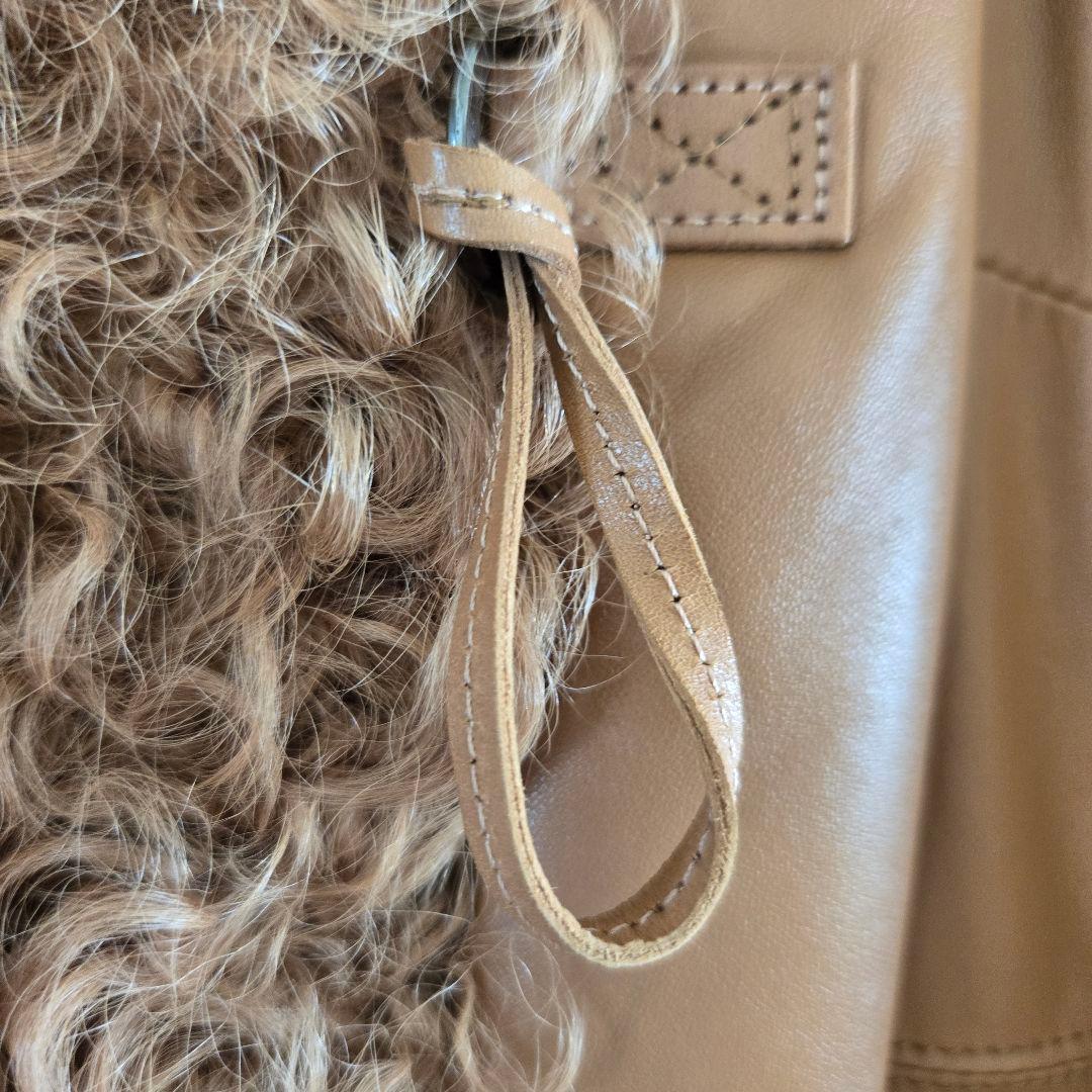 BURBERRY BLUE LABELラムレザー＆ファー ダッフルコート 38