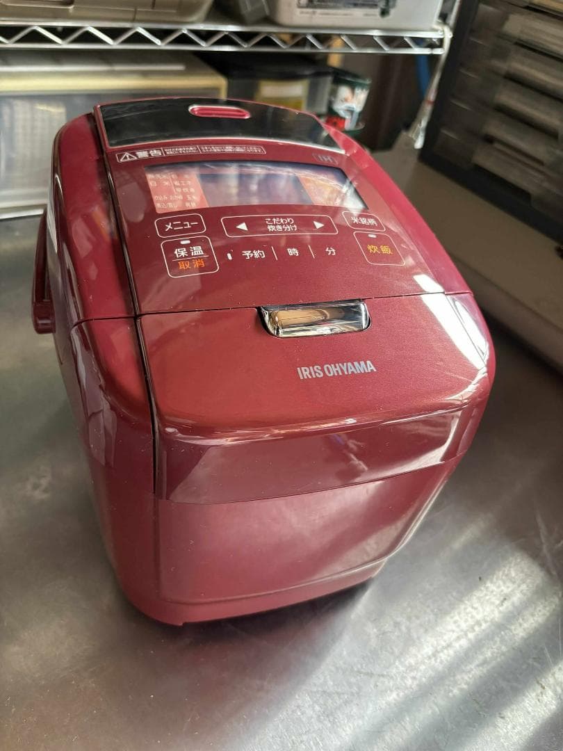 IRIS OHYAMA 炊飯器 IH式 3合 メタリックレッド 極厚火釜 美品