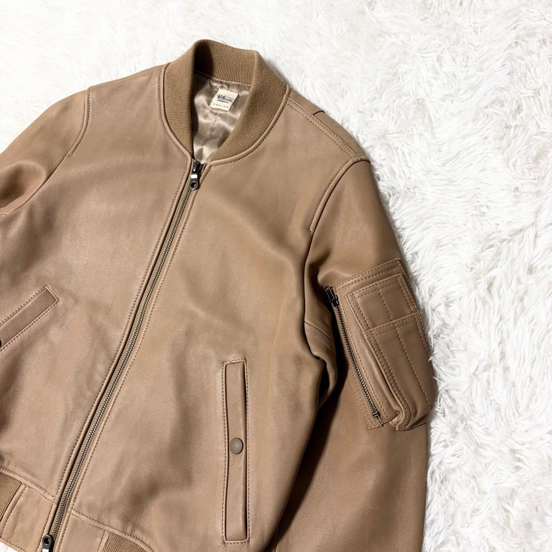 【極美品】ロンハーマン ma-1 ラムレザージャケット XS ベージュ系
