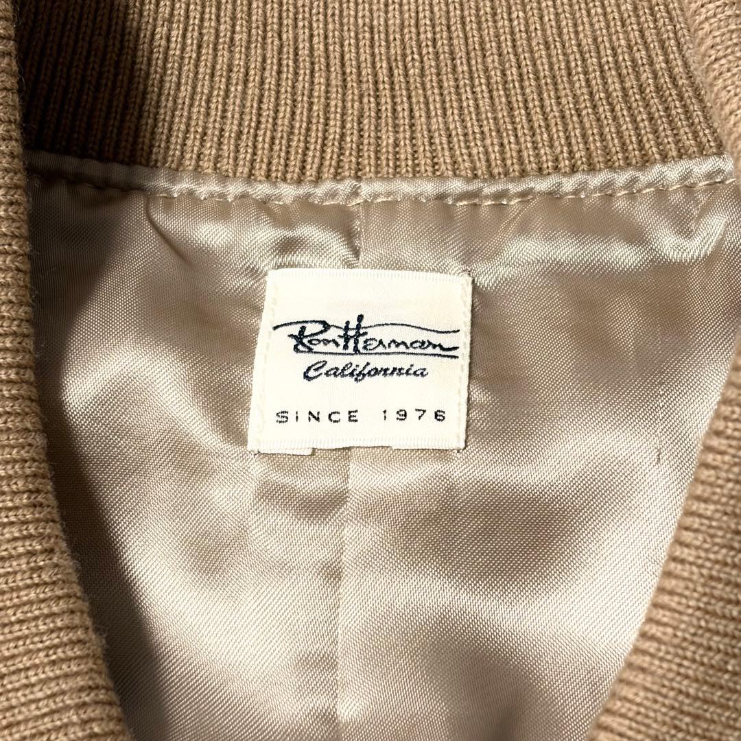 【極美品】ロンハーマン ma-1 ラムレザージャケット XS ベージュ系